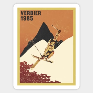 Verbier ski mountains 1985 vintage retro 80's Sticker